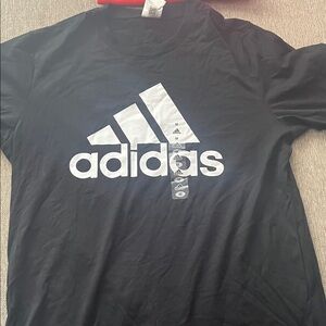 Adidas Men's Black Tee with White Logo